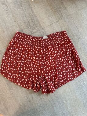 Soma Rust Red Polka-Spot High Waist Shorts